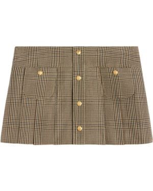Celine Pleated Bandeau Mini Skirt - Brown