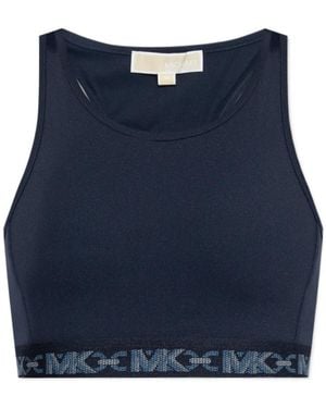 MICHAEL Michael Kors Logo-Strap Sports Bra - Blue