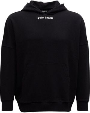 Palm Angels Logo Printed Hoodie - Blue