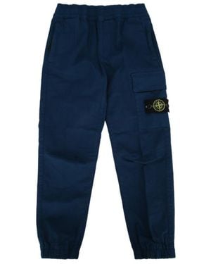 Stone Island Junior Logo Cargo Pants - Blue