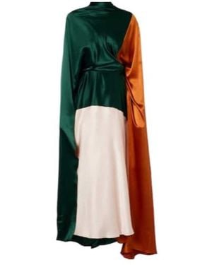 ROKSANDA Neolitsea Caped Silk Satin Gown - Red