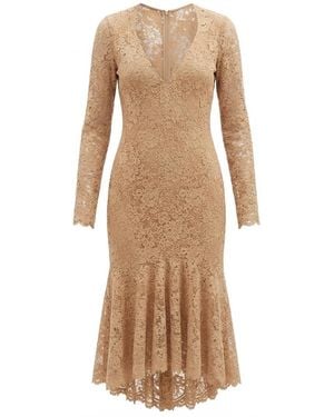 kay unger tatum floral lace midi dress Kay Unger - Tatum Lace Dress In Soft Blush