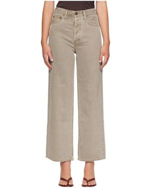 Agolde Ren High-Rise Wide-Leg Jeans - Natural