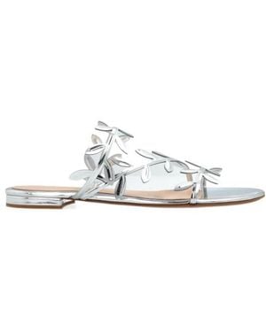 Gianvito Rossi Flavia Leaf Motif Flat Slides - White