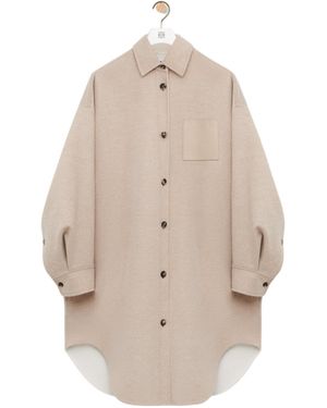 Loewe Anagram Buttoned Patch-Pocket Overshirt - Natural