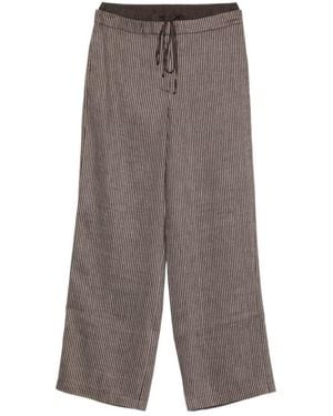 Alysi Striped Casual Pants - Gray