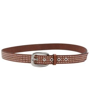 Golden Goose Studded Leather Belt - White