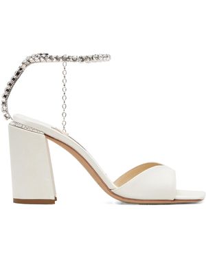 Jimmy Choo Saeda Block Heel 85 Sandals - White