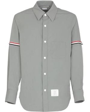 Thom Browne Buttoned Long-Sleeved Shirt - Gray
