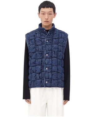 Bottega Veneta Intrecciato Denim Gilet - Blue