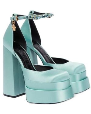 Versace Medusa Aevitas Platform Heels - Blue