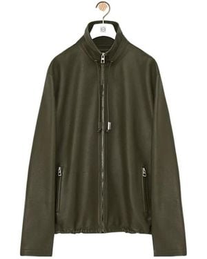 Loewe Long-Sleeved Leather Jacket - Green