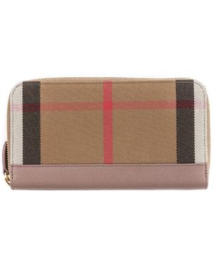 Burberry Long Wallet With Zipper - Brown