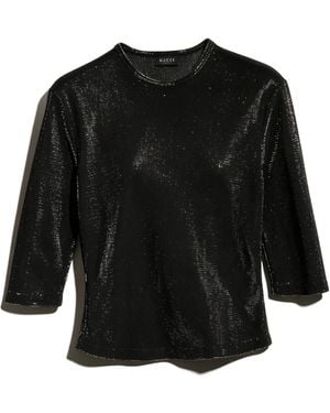 Gucci Jersey Top With Iridescent Effect - Black