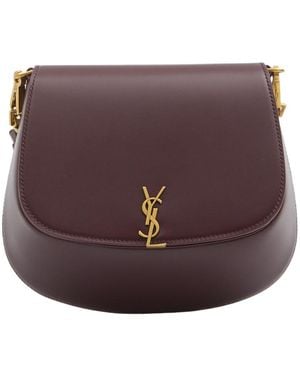 Saint Laurent Voltaire Foldover Top Mini Shoulder Bag - Purple