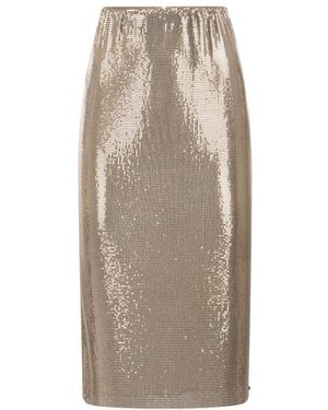 Sportmax Cariddi Embellished High Waist Skirt - Natural