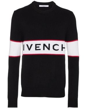 Givenchy Logo Intarsia Knitted Sweater - Black