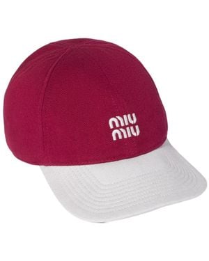 Miu Miu Logo Baseball Cap in Green | Lyst