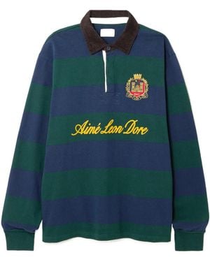 Aimé Leon Dore Long-Sleeved Striped Polo Shirt - Blue