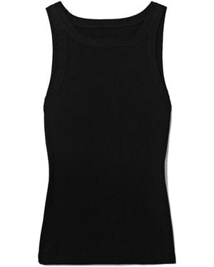 Nili Lotan Jennifer Ribbed Cotton-Jersey Tank - Black