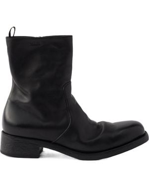 Prada Logo-Detailed Zipper Boots - Black