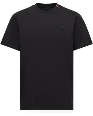 Moncler Logo Cotton T-Shirt - Black