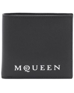 McQueen Logo Plaque Bi-Fold Wallet - Black