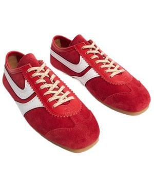 Dries Van Noten Suede Lace-Up Trainers - Red