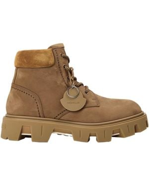 Moncler Front Lace-Up Boots - Brown