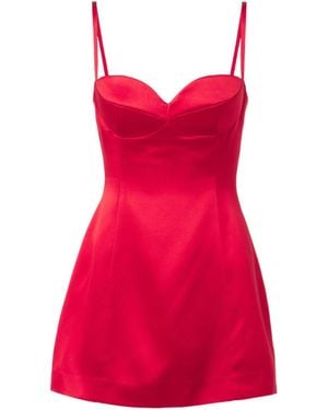 Magda Butrym Silk And Wool Satin Minidress - Red
