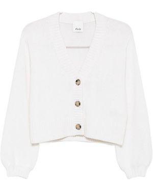 Allude V-Neck Cardigan - White