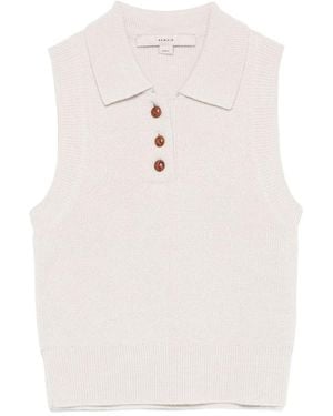 REMAIN Birger Merino Wool Polo Top - White