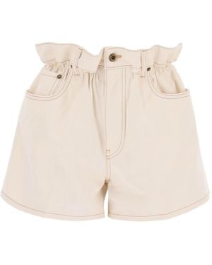 Miu Miu Logo Shorts - Natural