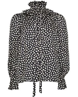 Chloé Ruffled Blouse With Pussycat Bow - Black