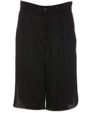 Brunello Cucinelli Knee-Length Satin Shorts - Black