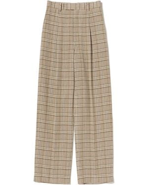 AURALEE Check-Pattern Trousers - Natural
