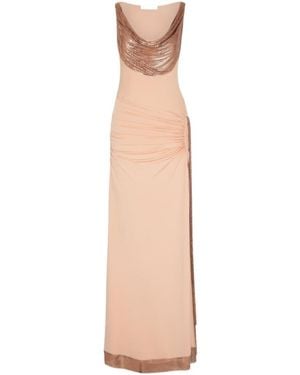 Rabanne Rabanne Draped Cowl Neck Dress - Natural