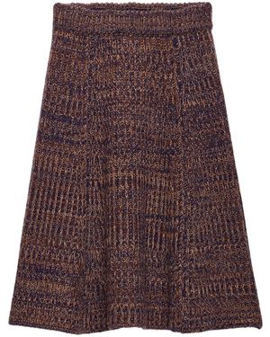 Prada Wool And Cashmere Knit Skirt - Purple