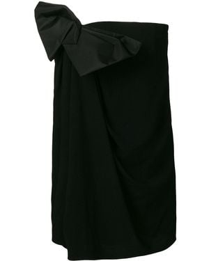 Saint Laurent Mini Dress With Bow Detail - Black
