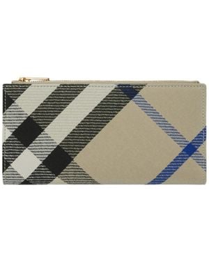 Burberry Checked Large Bifold Wallet - Multicolour