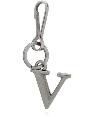 Balenciaga V Chain Keychain - White