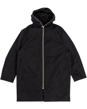 Rick Owens Hooded Zip-Up Coat - Black