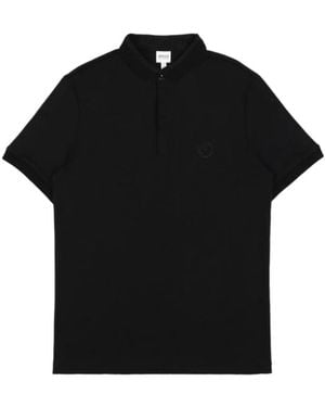 Armani Collezioni Logo Short-Sleeved Polo Shirt - Black