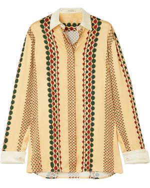 Wales Bonner Printed Satin Shirt - Natural