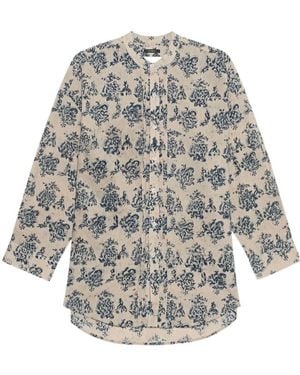 R13 Pleated Front Shirt - Grey