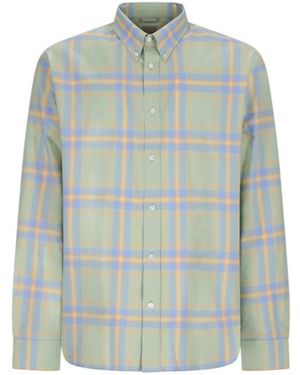 Dior Checked Button-Down Shirt - Blue