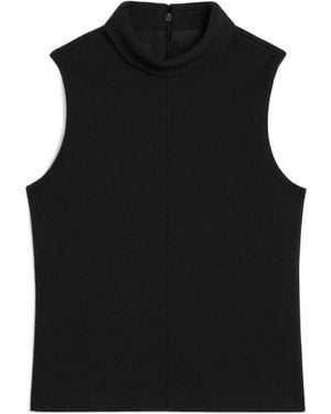 Celine Top With Overturned Collar - Black