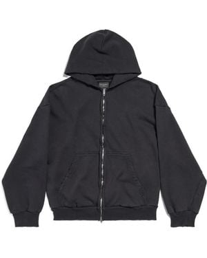 Balenciaga Pigalle Outerwear Zip-Up Hoodie in Blue | Lyst