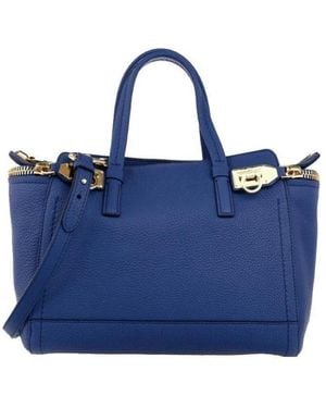 Ferragamo Logo Detail Handbag - Blue