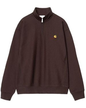 Carhartt Half Zip American Script Sweatshirt - Brown